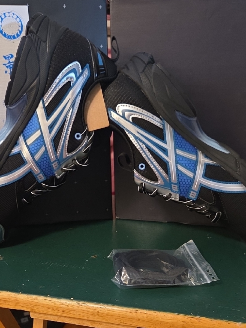 ASICS Black and Blue Men's Athletic Sneakers - Picture 12 of 13